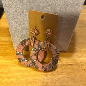 Adorable pierced earrings Hoops are wrapped in fabrics​​​